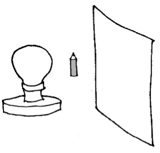 Experiment setup with a pencil placed closer to the bulb.